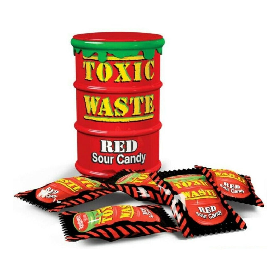 Toxic Waste Red Sour Candy (gusti mirtillo rosso, pera, lampone, uva rossa e fragola)